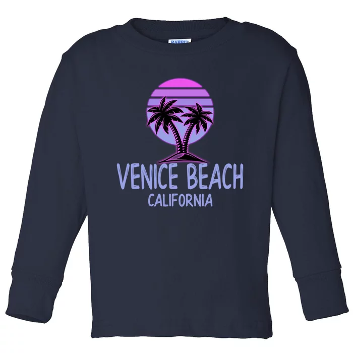 Vintage Retro Venice Beach California Gift Toddler Long Sleeve Shirt