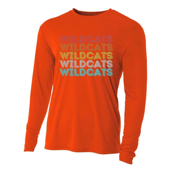 Vintage Retro Wildcats Funny Gift Cooling Performance Long Sleeve Crew