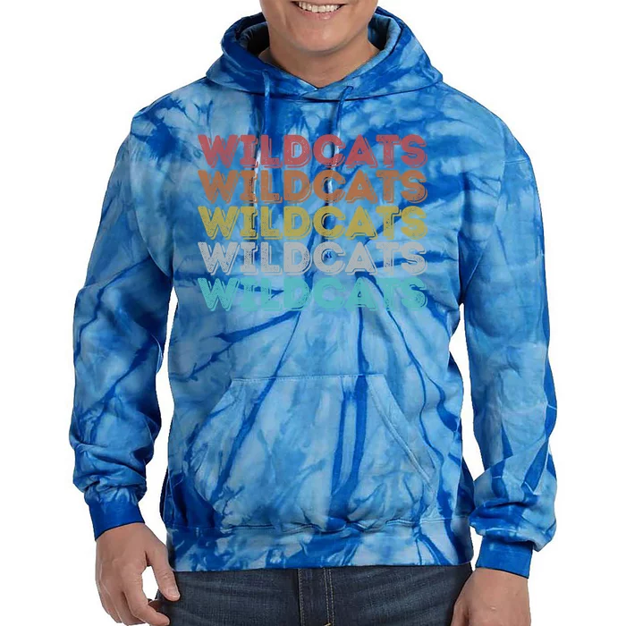 Vintage Retro Wildcats Funny Gift Tie Dye Hoodie