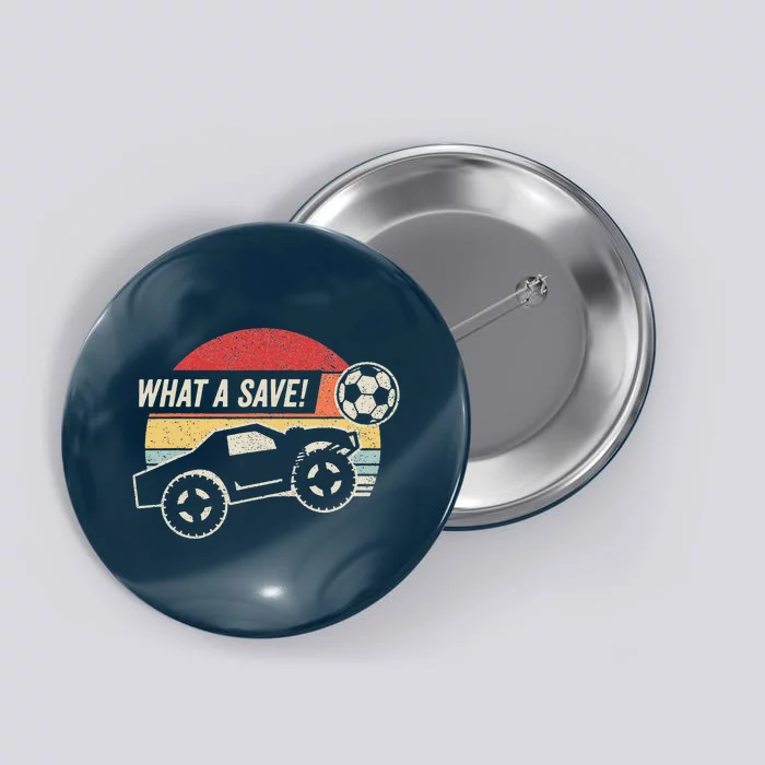 Vintage Retro What a save! Rocket RC Soccer Car Gamer Button