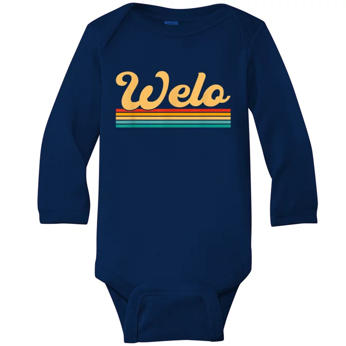 Vintage Retro Welo Dad Grandpa Gifts Baby Long Sleeve Bodysuit