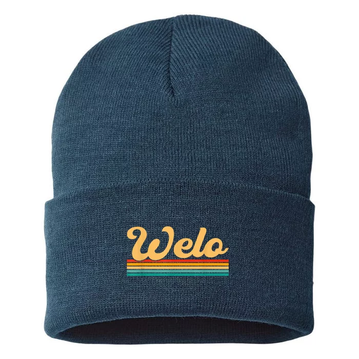 Vintage Retro Welo Dad Grandpa Gifts Sustainable Knit Beanie