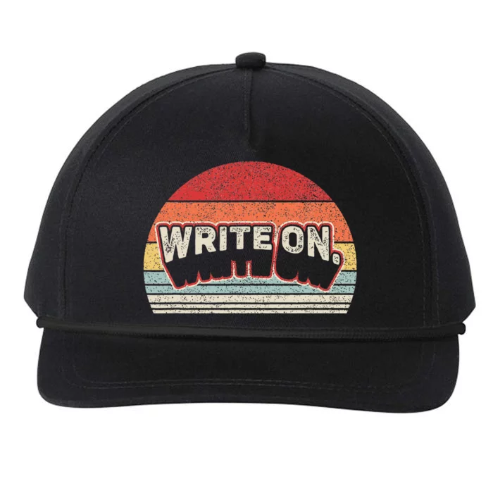 Vintage Retro Write On. Funny Writing Gifts For Writer Snapback Five-Panel Rope Hat