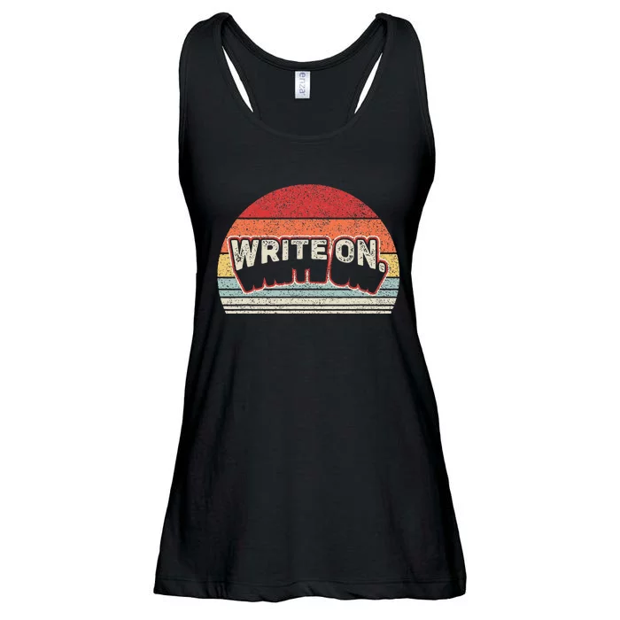 Vintage Retro Write On. Funny Writing Gifts For Writer Ladies Essential Flowy Tank