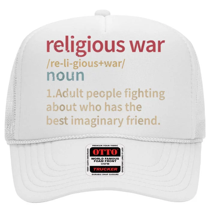 Vintage Religious War Definition Antireligious Activist High Crown Mesh Trucker Hat