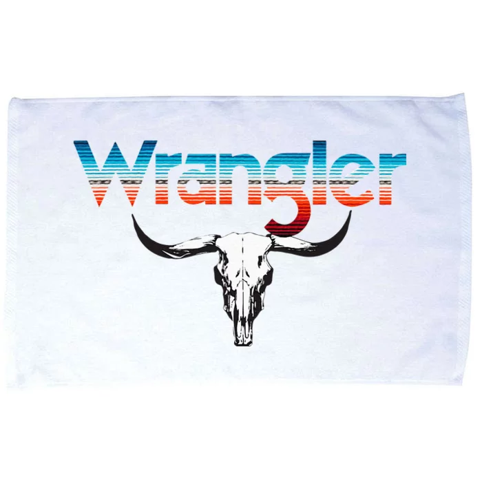 Vintage Rodeo Wrangler Western Cow Skull Cow Print Wrangler Microfiber Hand Towel