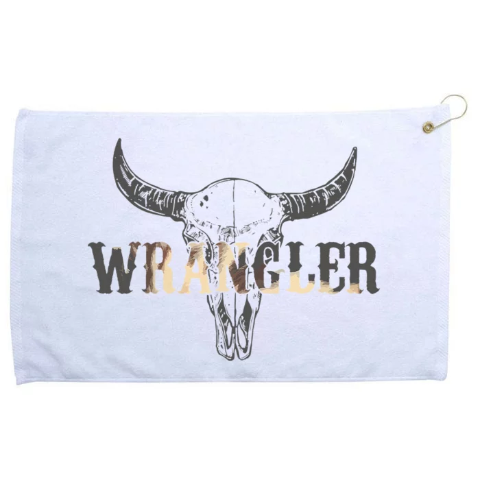 Vintage Rodeo Wrangler Western Cow Skull Cute Outfit Cowboy Grommeted Golf Towel