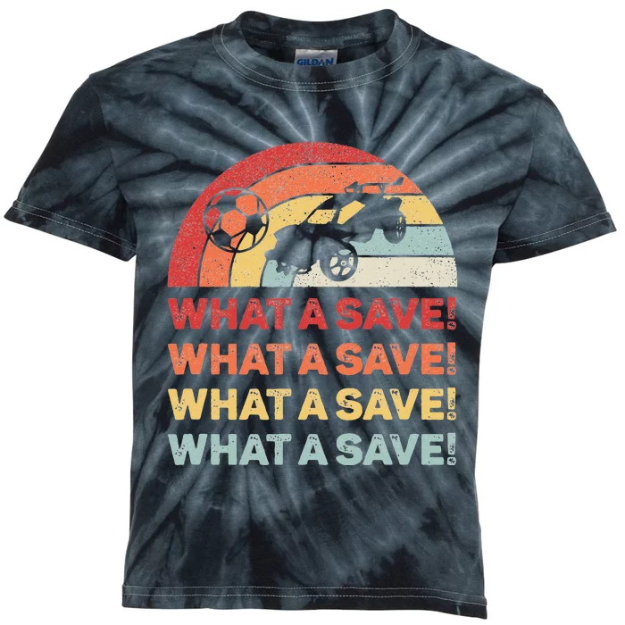 Vintage Retro What A Save Rocket Soccer Car League Kids Tie-Dye T-Shirt