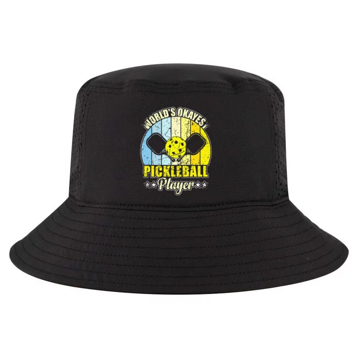 Vintage Retro World's Okayest Pickleball Player Cool Comfort Performance Bucket Hat