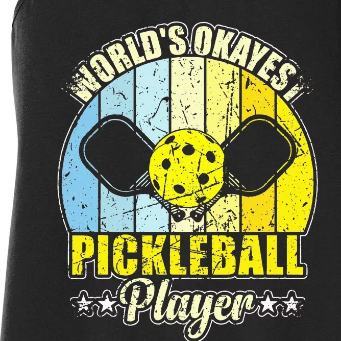 Vintage Retro World's Okayest Pickleball Player Women's Racerback Tank