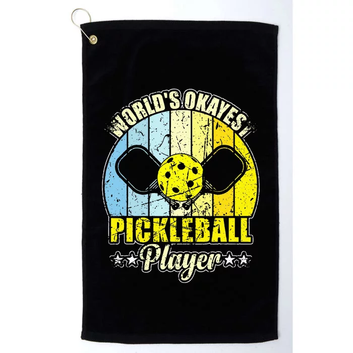 Vintage Retro World's Okayest Pickleball Player Platinum Collection Golf Towel