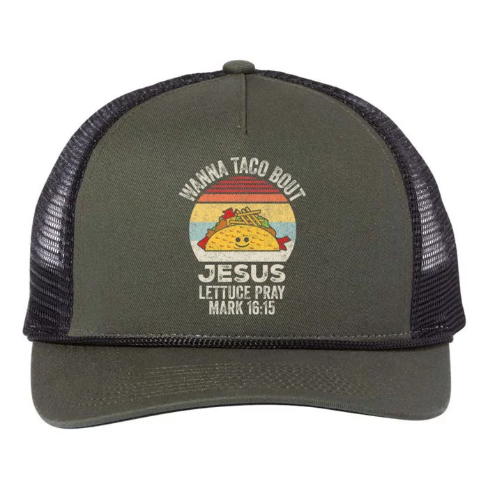 Vintage Retro Wanna Taco Bout Jesus Retro Rope Trucker Hat Cap