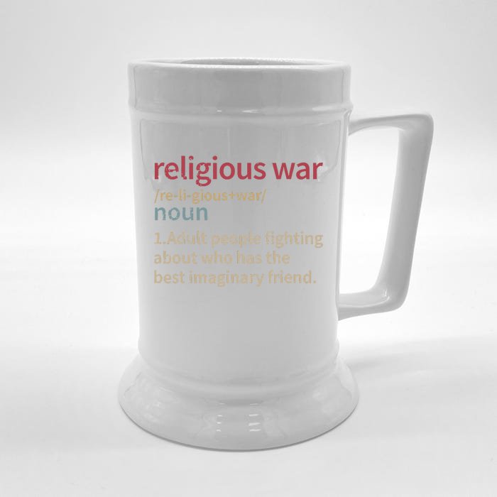 Vintage Religious War Definition Antireligious Activist Gift Front & Back Beer Stein