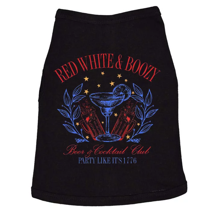 Vintage Red White And Boozy Cocktail Doggie Tank