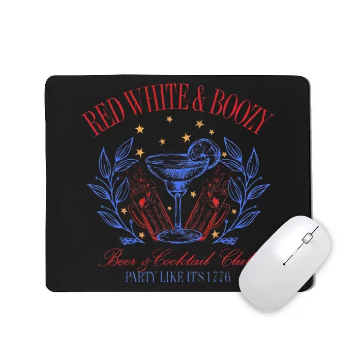 Vintage Red White And Boozy Cocktail Mousepad