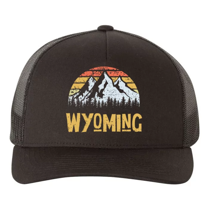 Vintage Retro Wy Wyoming Us Mountain State Yupoong Adult 5-Panel Trucker Hat