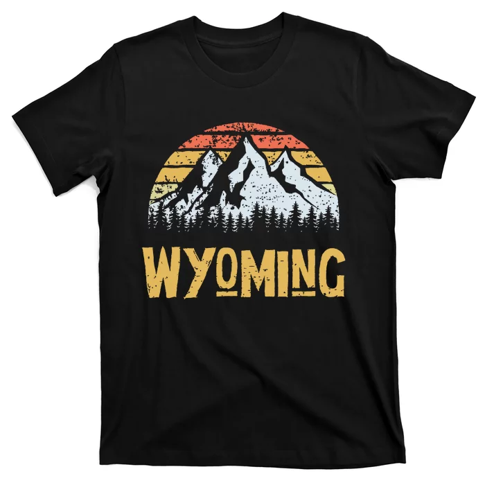 Vintage Retro Wy Wyoming Us Mountain State T-Shirt