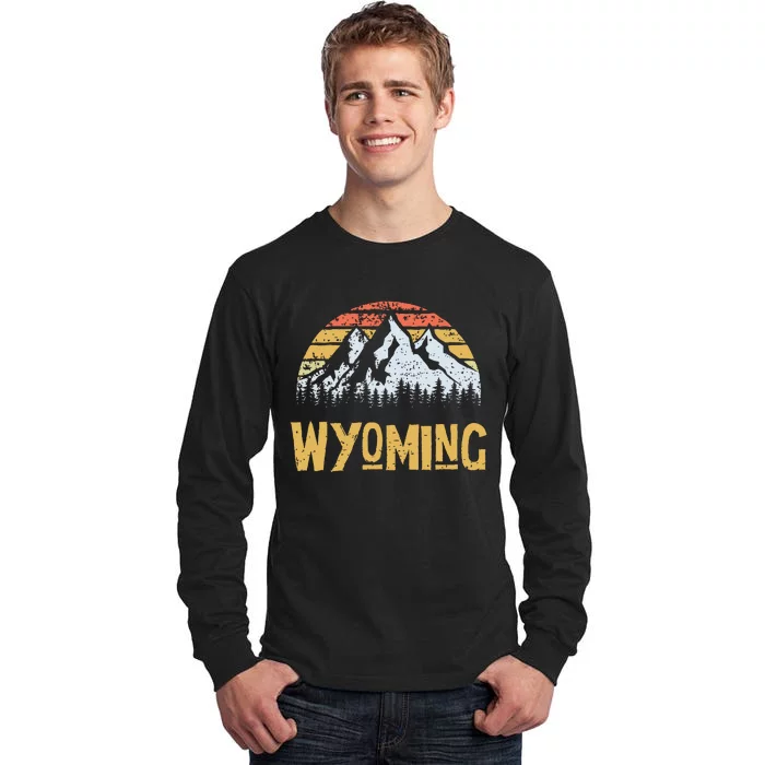 Vintage Retro Wy Wyoming Us Mountain State Tall Long Sleeve T-Shirt