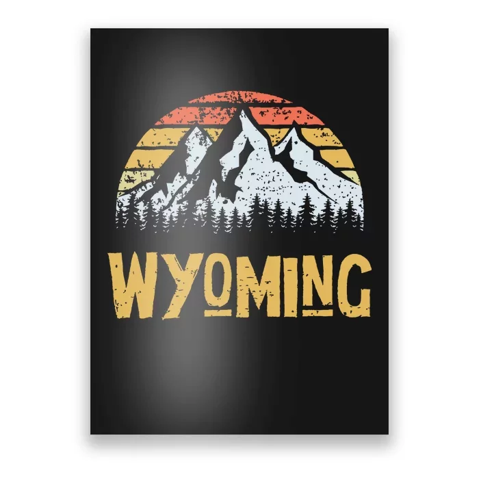 Vintage Retro Wy Wyoming Us Mountain State Poster