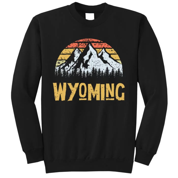 Vintage Retro Wy Wyoming Us Mountain State Tall Sweatshirt