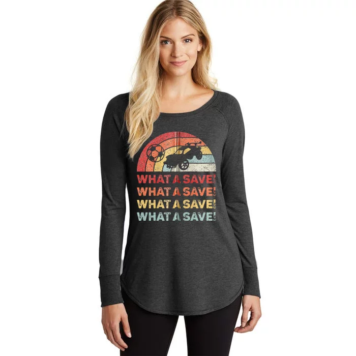 Vintage Retro What A Save Rocket Soccer Car League Women's Perfect Tri Tunic Long Sleeve Shirt