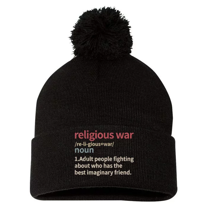 Vintage Religious War Definition Anti Religious Activist Pom Pom 12in Knit Beanie