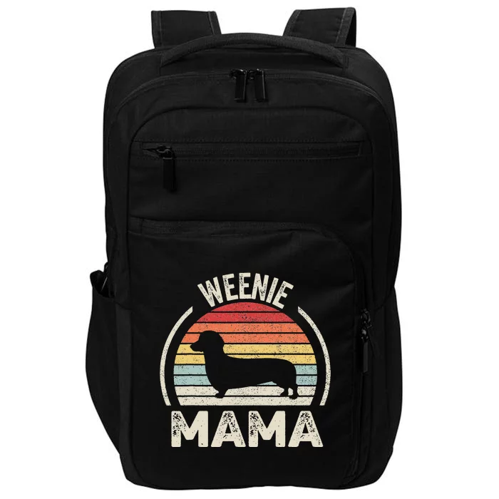 Vintage Retro Weenie Mama Funny Dachshund Lover Impact Tech Backpack