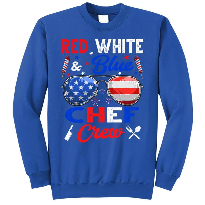 Vintage Red White Blue Chef American Flag Cute Gift Tall Sweatshirt