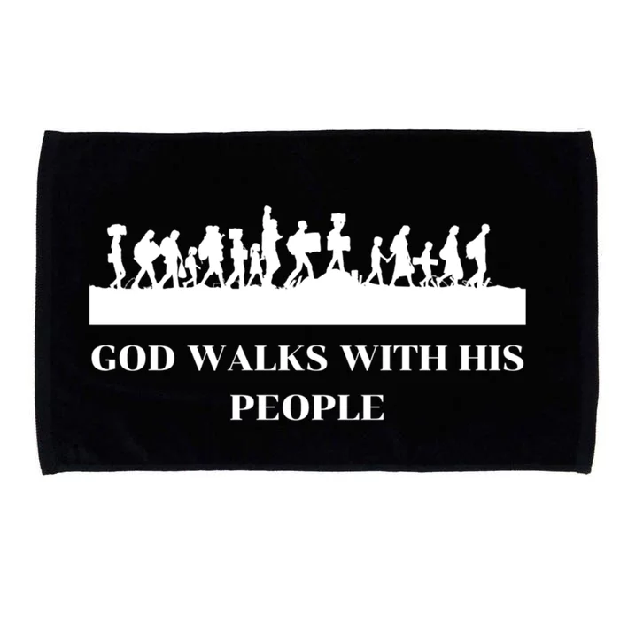 Vintage Retro World Refugee Day God Walks With His People Gift Microfiber Hand Towel