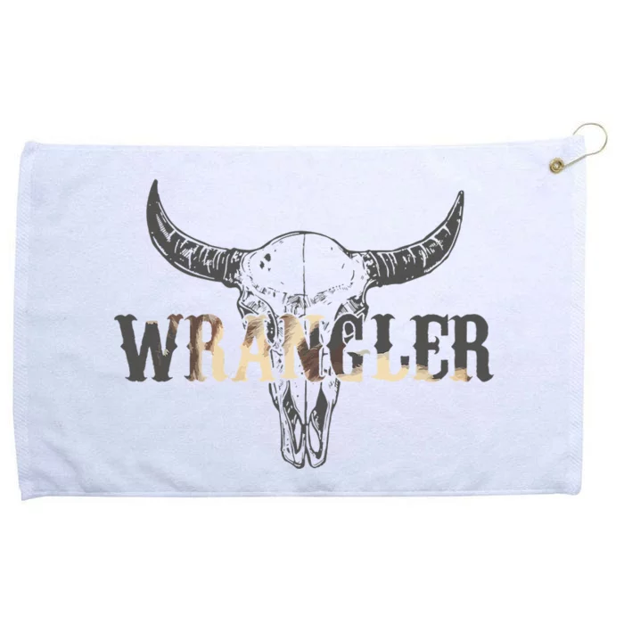 Vintage Rodeo Wrangler Western Cow Skull Cute Outfit Cowboy Grommeted Golf Towel