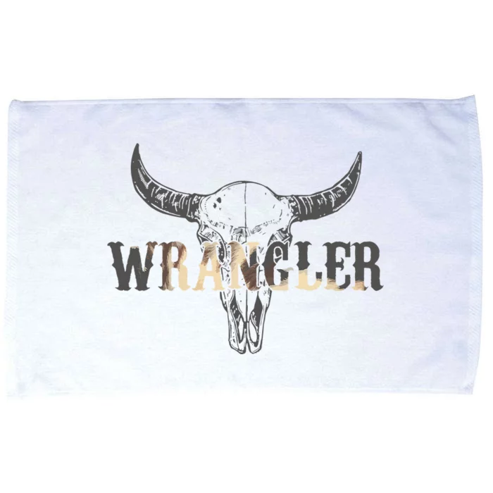 Vintage Rodeo Wrangler Western Cow Skull Cute Outfit Cowboy Microfiber Hand Towel