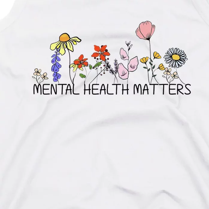 Vintage Retro Wildflower Mental Health Matters Awareness Tank Top