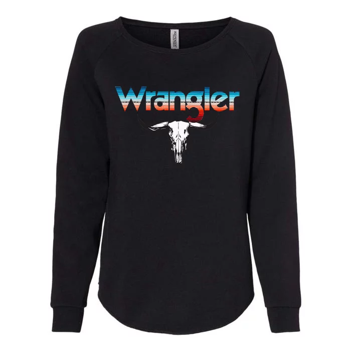 Vintage Rodeo Wrangler Western Cow Skull Womens California Wash Sweatshirt