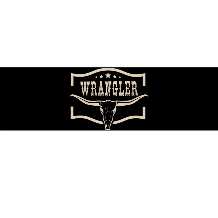 Vintage Rodeo Wrangler Western Cow Skull Cow Print Wrangler Bumper Sticker