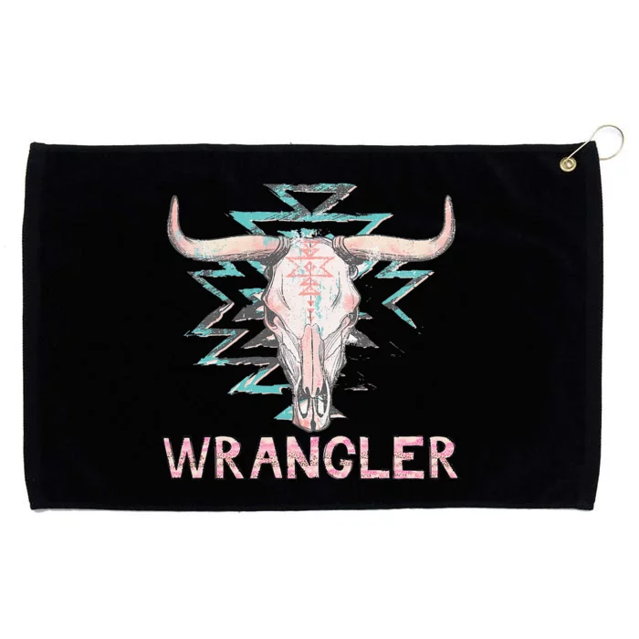 Vintage Rodeo Wrangler Western Cow Skull Cute Outfit Cow Grommeted Golf Towel