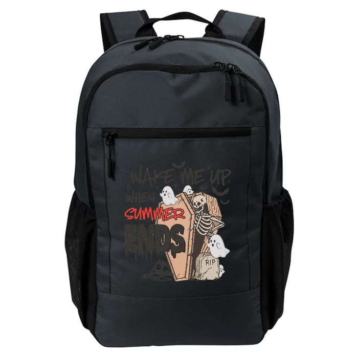 Vintage Retro Wake Me Up When Summer Ends Halloween Vibes Daily Commute Backpack