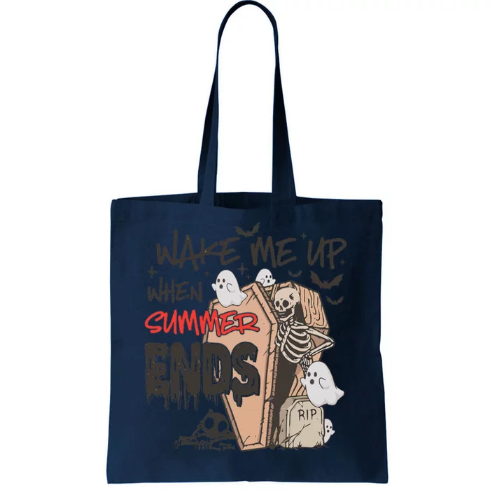 Vintage Retro Wake Me Up When Summer Ends Halloween Vibes Tote Bag