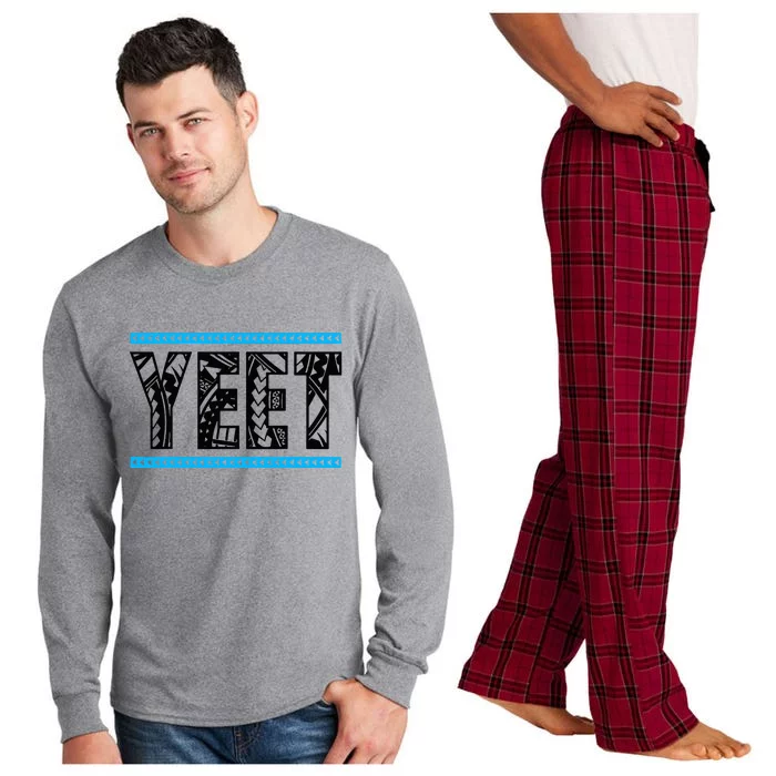 Vintage Retro Yeet Yeet Ww Quotes Design Long Sleeve Pajama Set