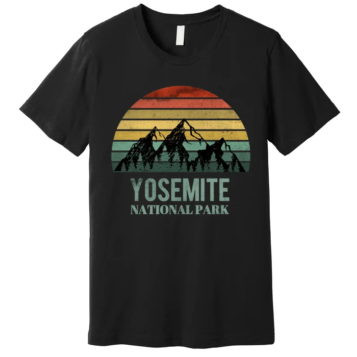 Vintage Retro Yosemite National Park Mountain California Premium T-Shirt