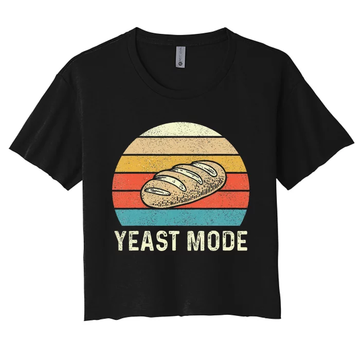 Vintage Retro Yeast Mode Bread Baking Baker Bakery Sourdough Women's Crop Top Tee