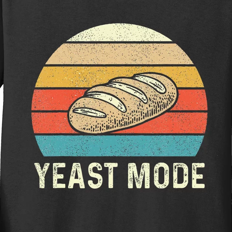 Vintage Retro Yeast Mode Bread Baking Baker Bakery Sourdough Kids Long Sleeve Shirt