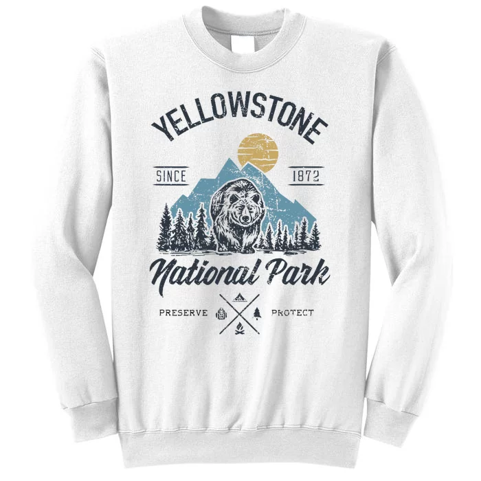 Vintage Retro Yellowstone National Park Hiking Sweatshirt