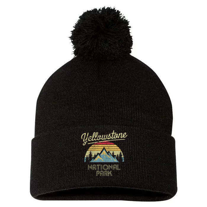 Vintage Retro Yellowstone National Park Pom Pom 12in Knit Beanie