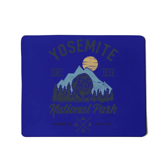 Vintage Retro Yosemite National Park Hiking Gift Mousepad