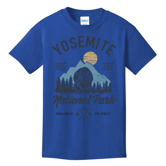 Vintage Retro Yosemite National Park Hiking Gift Kids T-Shirt