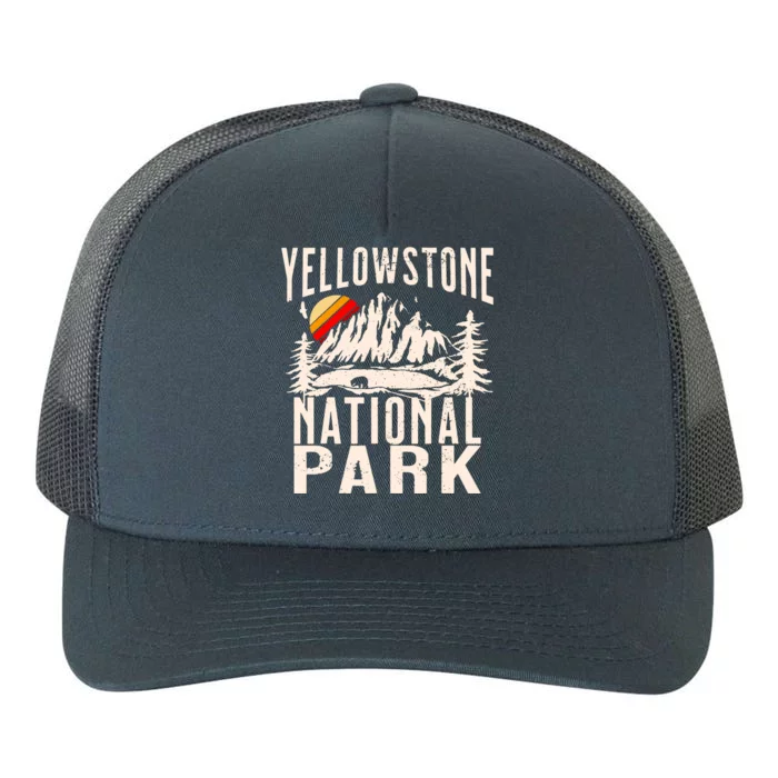 Vintage Retro Yellowstone National Park Yupoong Adult 5-Panel Trucker Hat