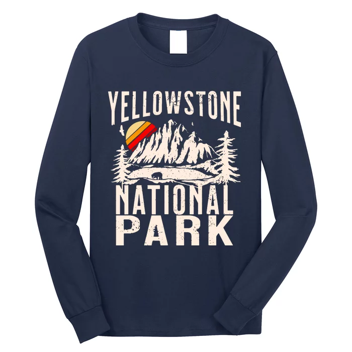 Vintage Retro Yellowstone National Park Long Sleeve Shirt