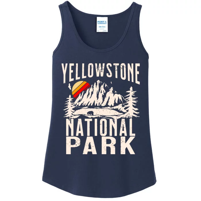 Vintage Retro Yellowstone National Park Ladies Essential Tank