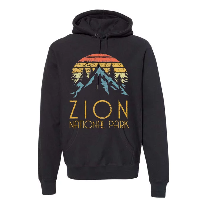 Vintage Retro Zion National Park Utah Premium Hoodie