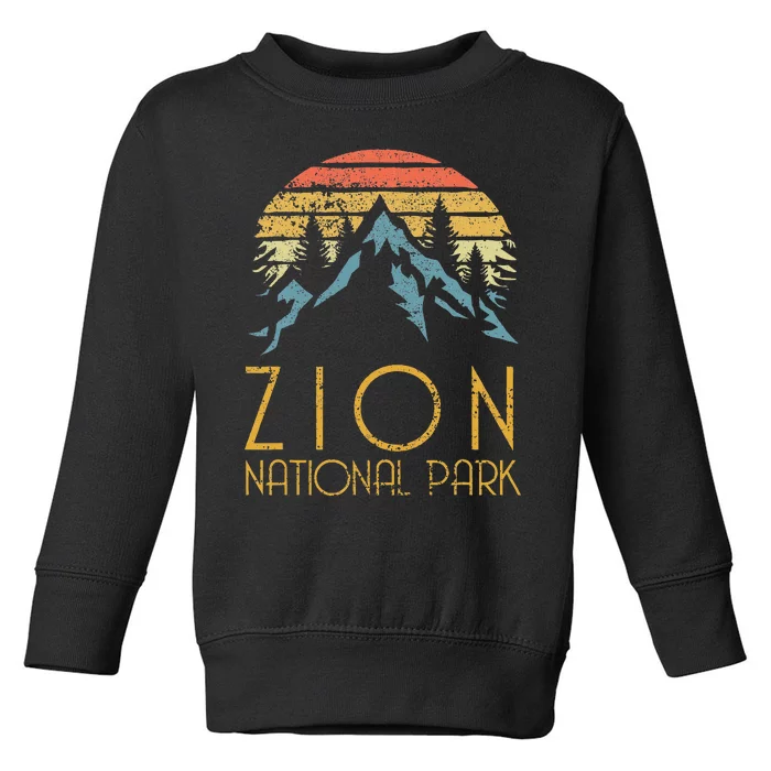 Vintage Retro Zion National Park Utah Toddler Sweatshirt